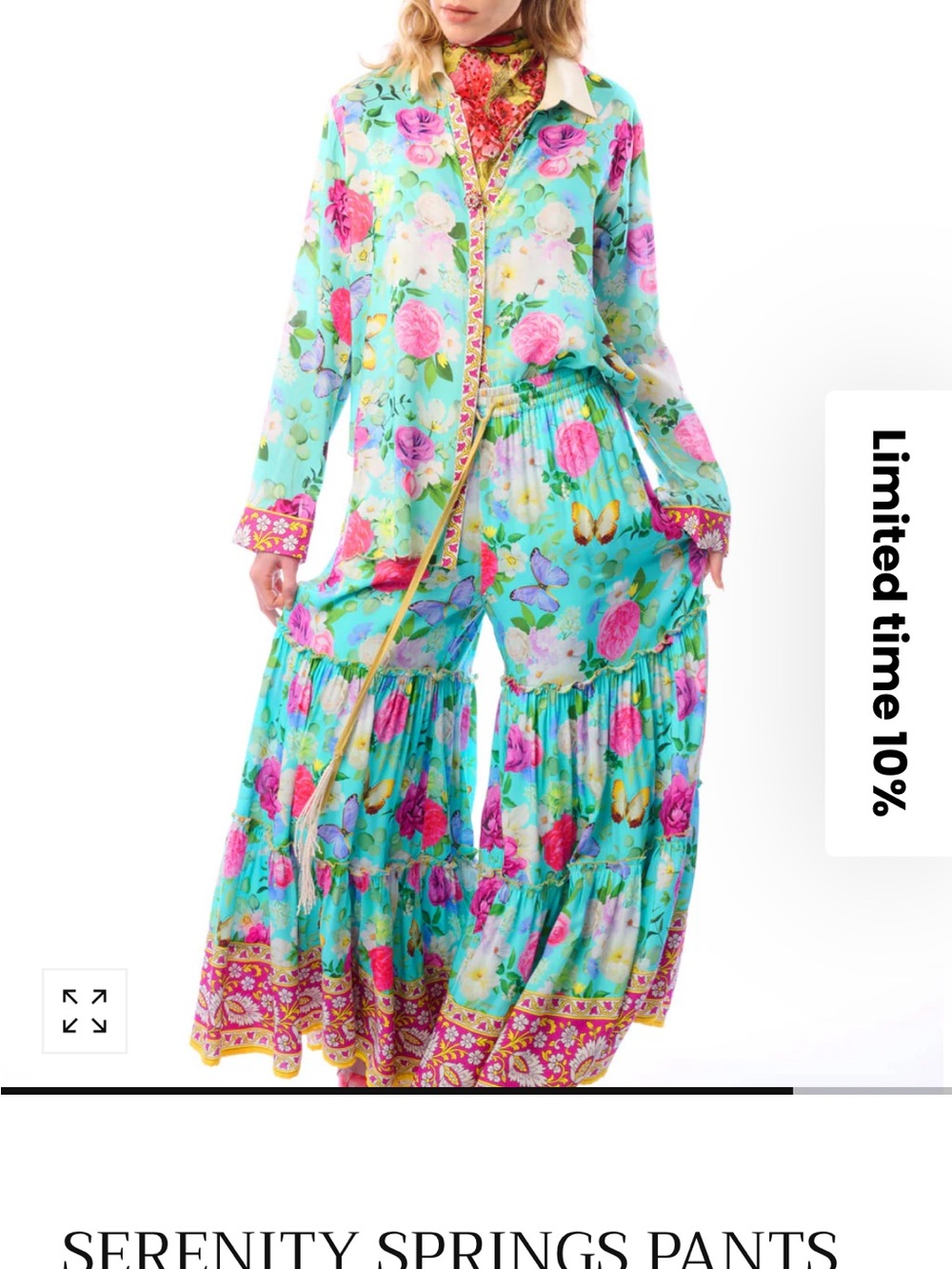 NWT Aratta Silent Journey Serenity Springs Wide Leg Pants - Picture 8 of 16
